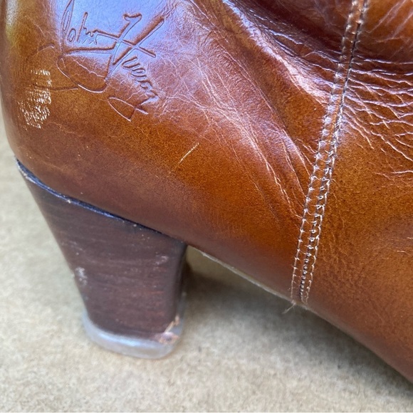 John Fluevog Argolo brown leather heeled boots, size 10.5 - Picture 3 of 15
